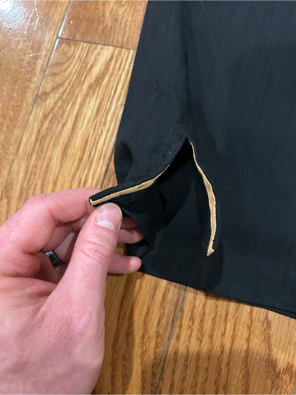 Tommy Bahama Shirt Button Embroidered Silk Black Third & Long Camp Men Large - Picture 7 of 9